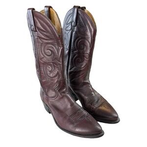 Acme Men's Western Cowboy Boots 9 1/2 D Cordovan Made In USA